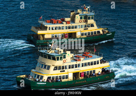 Two Sydney Ferries in the Harbour. Sydney, NSW, Australia. Stock Photo