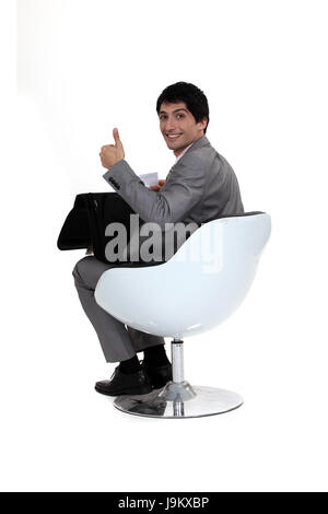 blank, european, caucasian, back, rear, approve, assent, authority, permission, Stock Photo