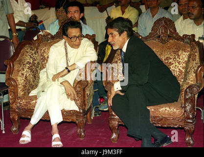Bal Thackeray and Amitabh Bachchan, India, Asia Stock Photo
