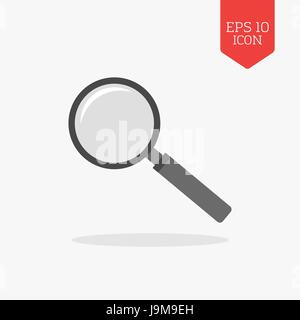 Magnifying glass icon. Flat design gray color symbol. Modern UI web navigation, sign. Illustration element Stock Vector