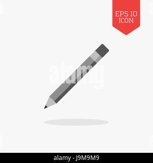 Pencil icon. Flat design gray color symbol. Modern UI web navigation, sign. Illustration element Stock Vector