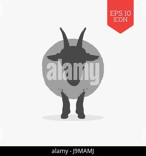 Sheep icon. Flat design gray color symbol. Modern UI web navigation, sign. Illustration element Stock Vector