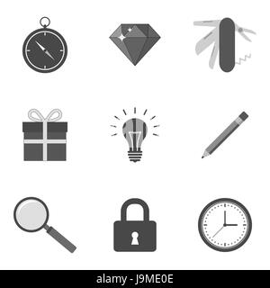 Set of icons and symbols in trendy flat style isolated on white background. Vector illustration elements for your web site design, logo, app, UI. Stock Vector