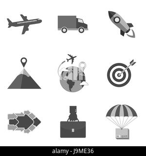 Set of business icons and symbols in trendy flat style isolated on white background. Vector illustration elements for your web site design, logo, app, Stock Vector