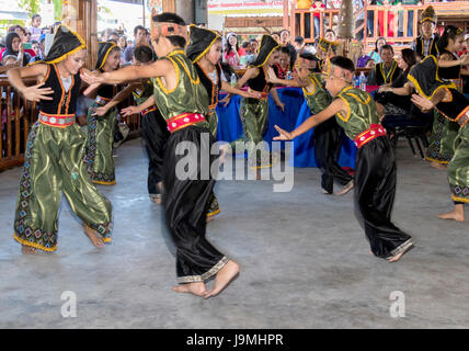 Gathering of indigenous kadazandusan groups on last day of Pesta Kaamatan or harvest festival at Hogkod Koisaan KDCA in Kota Kinabalu Sabah Malaysia Stock Photo