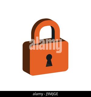 Lock symbol. Flat Isometric Icon or Logo. 3D Style Pictogram for Web Design, UI, Mobile App, Infographic. Vector Illustration on white background. Stock Vector