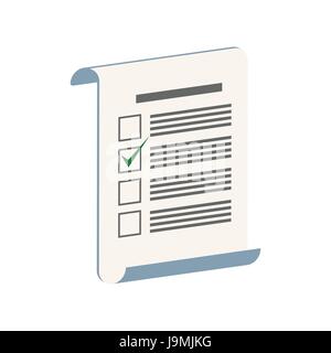 Survey, test or voting symbol. Flat Isometric Icon or Logo. 3D Style Pictogram for Web Design, UI, Mobile App, Infographic. Vector Illustration on whi Stock Vector