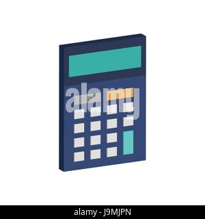 Calculator symbol. Flat Isometric Icon or Logo. 3D Style Pictogram for Web Design, UI, Mobile App, Infographic. Vector Illustration on white backgroun Stock Vector