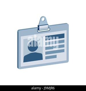 ID Card symbol. Flat Isometric Icon or Logo. 3D Style Pictogram for Web Design, UI, Mobile App, Infographic. Vector Illustration on white background. Stock Vector