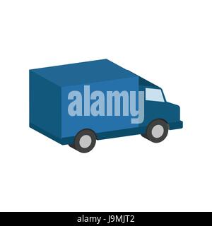 Delivery van, commercial vehicle symbol. Flat Isometric Icon or Logo. 3D Style Pictogram for Web Design, UI, Mobile App, Infographic. Vector Illustrat Stock Vector