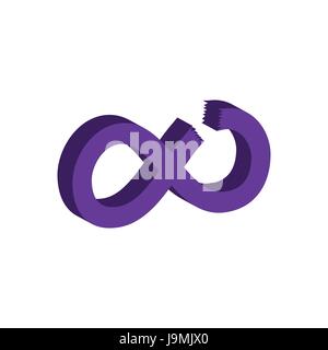 Cut Infinity symbol. Flat Isometric Icon or Logo. 3D Style Pictogram ...