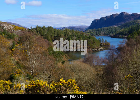 View looking down on Loch Carron from Plockton Village, Highland Region, Scotland Stock Photo