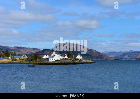 Picturesque village of Plockton on Loch Carron, Highland Region, Scotland Stock Photo