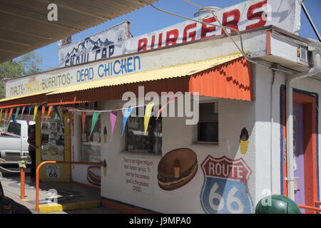 snow cap historic cafe in seligman on route 66 in arizona usa Stock Photo