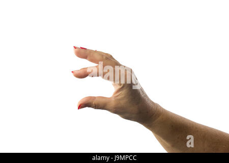 Hand shows virtual holding something isolated on a transparent ...
