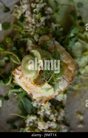 Directly above shot of food served in plate at Stock Photo