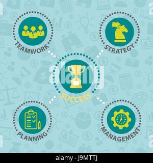 Success Business concept with icons Stock Vector