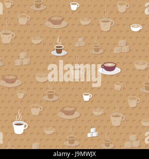 Cup of Coffee Pattern  - Vector Illustration Stock Vector