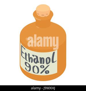 Ethanol in bottle icon, isometric 3d style Stock Vector