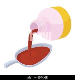 Medical syrup icon, isometric 3d style Stock Vector