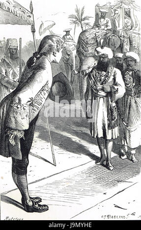 Clive of India meets the new Nabob of Bengal Meer Jaffier 1757 Stock Photo