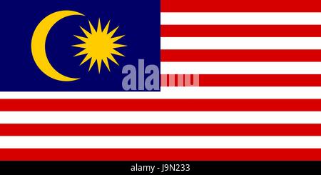 Flag of Malaysia, vector illustration Stock Vector