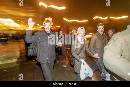 New Year's Eve 1999 on the streets of Brighton Stock Photo