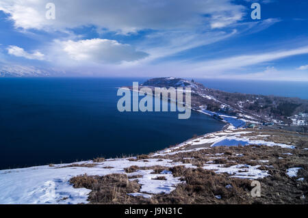View of Sevan Island in Lake Sevan in Armenia Stock Photo - Alamy