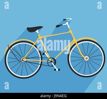 Bicycle icon. Detailed Bicycle icon solid and flat color design. Stock Vector