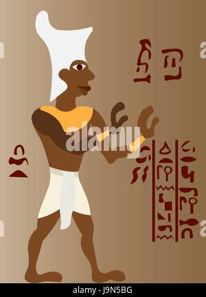 A full view Egyptian art and Literature Stock Vector