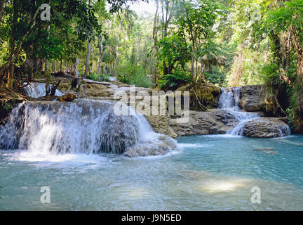 Tat Kuang Si waterfalls, near Luang Prabang, Laos Stock Photo