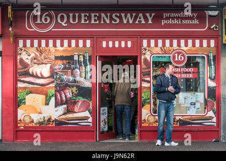 A Polish shop in Bognor Regis which caters for the local Polish population. Stock Photo