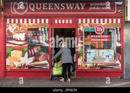 A Polish shop in Bognor Regis which caters for the local Polish population. Stock Photo