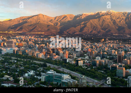 Santiago, Region Metropolitana, Chile - View of buildings at Providencia district, the most dense part of the city with residential Stock Photo