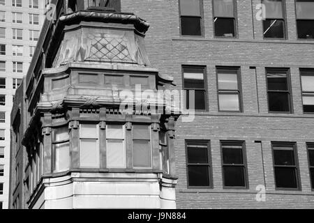 One of the iconic Chicago River bridge house towers in downtown. Stock Photo