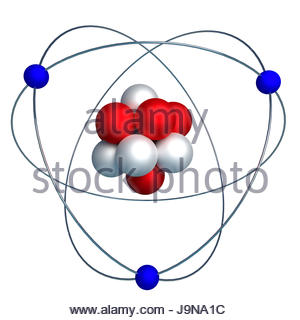 Atom Model with Protons, Electrons and Neutrons Stock Vector Art ...