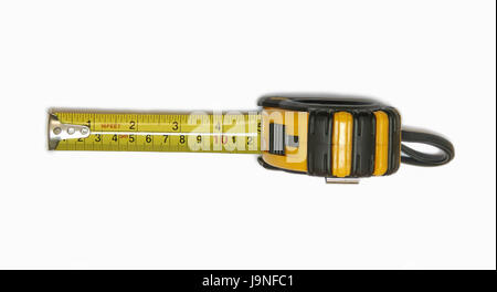 yellow cartridges meters on white background for technician and building work Stock Photo