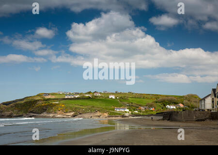 UK, Wales, Pembrokeshire, Broad Haven, houses on Timber Hill from the beach Stock Photo
