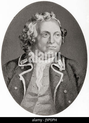 Israel Putnam, 1718 – 1790.  American army general officer, aka Old Put, who fought with distinction at the Battle of Bunker Hill during the American Revolutionary War.   From Hutchinson's History of the Nations, published 1915. Stock Photo