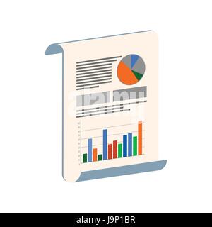Infographic on paper sheet symbol. Flat Isometric Icon or Logo. 3D Style Pictogram for Web Design, UI, Mobile App, Infographic. Vector Illustration on Stock Vector