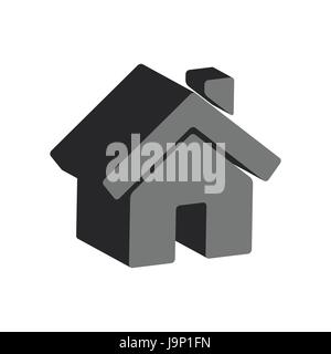 Home symbol. Flat Isometric Icon or Logo. 3D Style Pictogram for Web Design, UI, Mobile App, Infographic. Vector Illustration on white background. Stock Vector