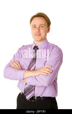 Portrait of Happy smiling Businessman isolated on white Stock Photo