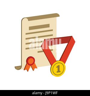 Awards symbol. Flat Isometric Icon or Logo. 3D Style Pictogram for Web Design, UI, Mobile App, Infographic. Vector Illustration on white background. Stock Vector