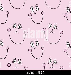 Funny cartoon emotional face for comics design. Stock Vector