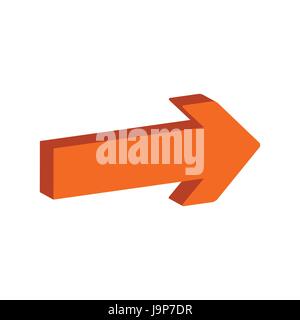 Arrow symbol. Flat Isometric Icon or Logo. 3D Style Pictogram for Web Design, UI, Mobile App, Infographic. Vector Illustration on white background. Stock Vector