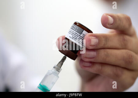 Vaccination against yellow fever in a public health office at Sao Paulo city – Brazil Stock Photo