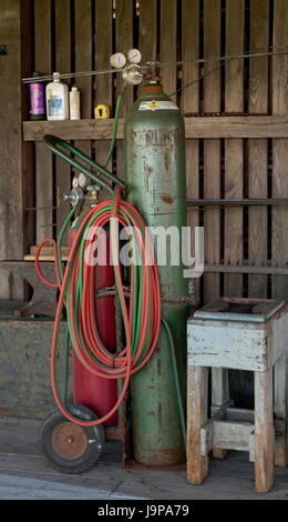 Oxyacetylene Torch and Gas Cylinders. Stock Photo