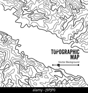 Map of heights seamless pattern. Contour topographic maps, relief