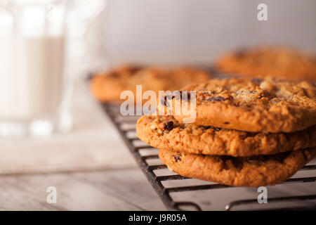 Cookies Stack on a Wire Cooling Rack Stock Photo
