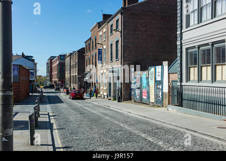 Looking towards Baltic Triangle area of Liverpool from Bold Street area Stock Photo